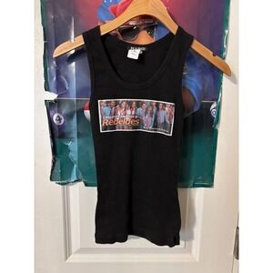 Mapsi Rebeldes Graphic Tank Top Black Ribbed Sleeveless Y2K Style #001 Small